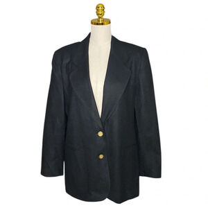 NORTON McNAUGHTON | Vintage 100% Virgin Wool Single Breast Black Blazer Size 10